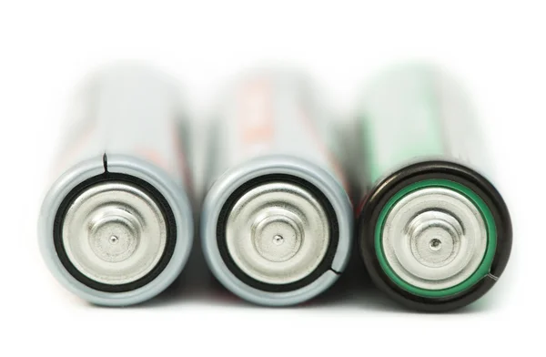 Tři baterie zblízka — Stock fotografie
