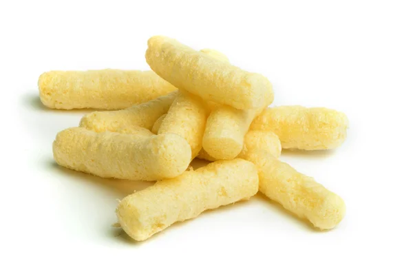Corn snacks white isolated — Stock Photo, Image