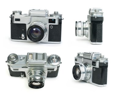 eski vintage kamera beyaz izole