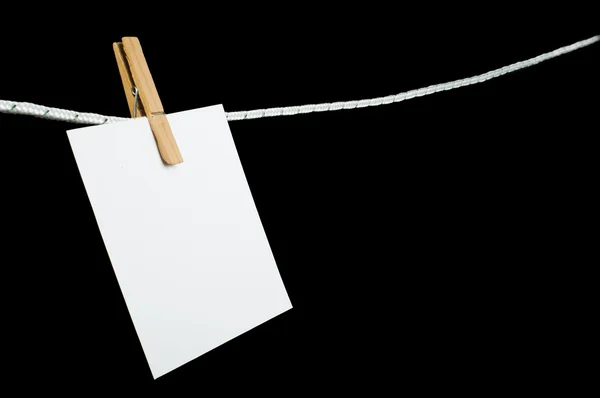 Note paper hooked on a rope — Stock Photo, Image