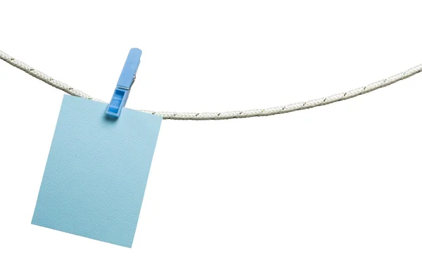 Note papers hooked on a rope — Stock Photo, Image