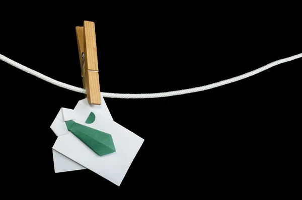 Camisa Origami na corda — Fotografia de Stock