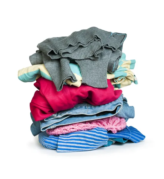 Pile of clothes white isolated — Stock Photo, Image