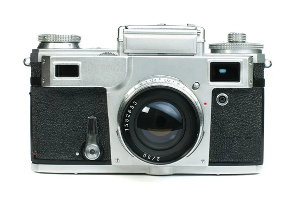 Old vintage camera white isolated — Stock Photo, Image