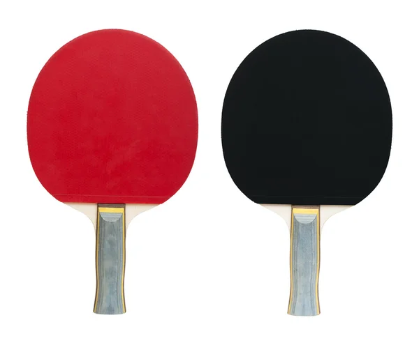 Raquetes de tênis para ping pong branco isolado — Fotografia de Stock