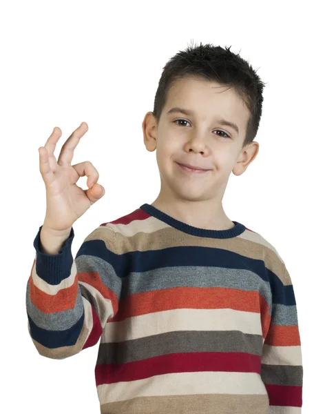 Child showing success symbol Royalty Free Stock Images
