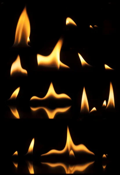 Oheň na černém pozadí — Stock fotografie