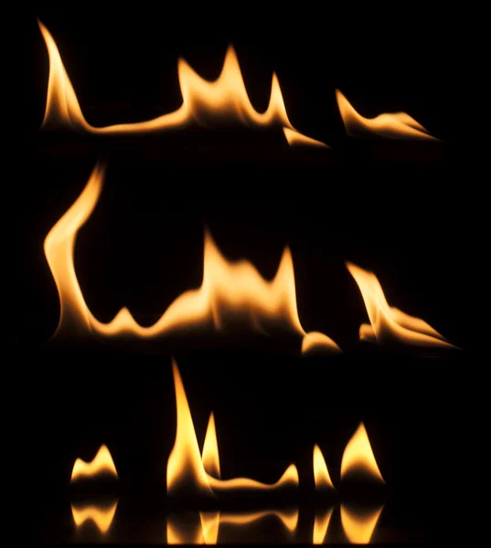 Fire on a black background — Stock Photo, Image