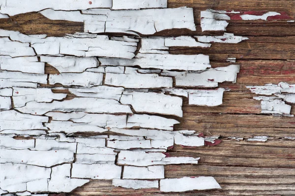 Oude gebarsten verf op planken — Stockfoto