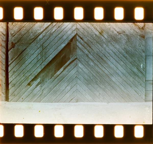 Vintage deur en wand op Filmstrip — Stockfoto