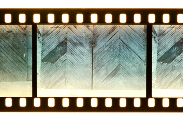 Porta e parede vintage na tira de filme — Fotografia de Stock