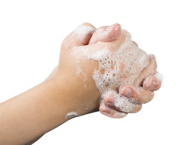 omurganın elleri ve sabun