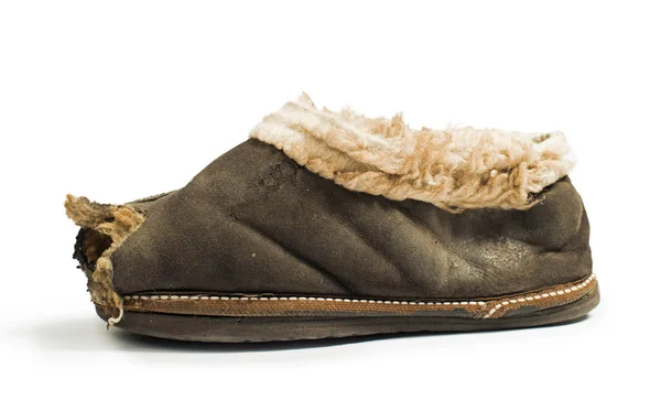 Staré roztrhané boty z kůže — Stock fotografie