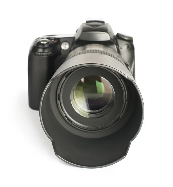 Dslr kamera beyaz izole — Stok fotoğraf