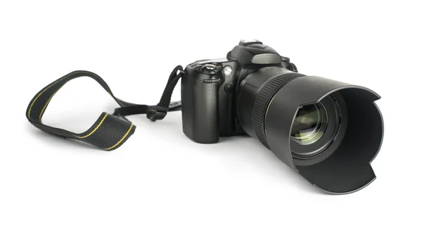 Dslr kamera beyaz izole — Stok fotoğraf