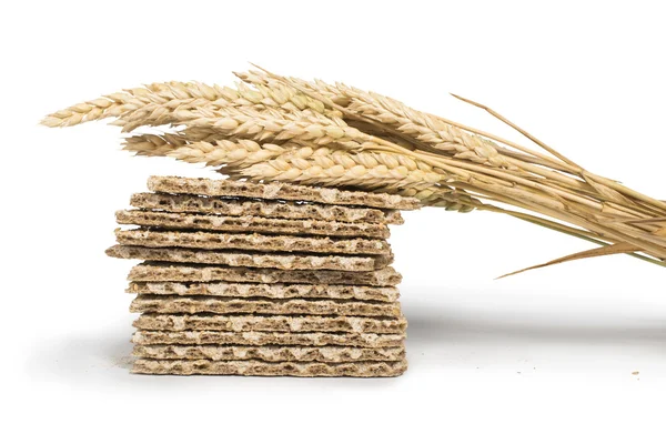 Pile Crackers and wheat cereal crops — Stock Photo, Image