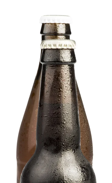 Frascos de cerveza marrón aislados — Foto de Stock