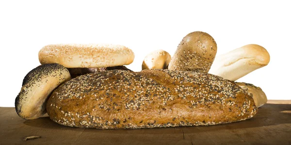 Witte geïsoleerde brood — Stockfoto
