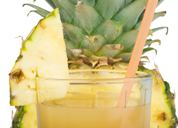 Pineapple and glass of juice — Stock Photo, Image