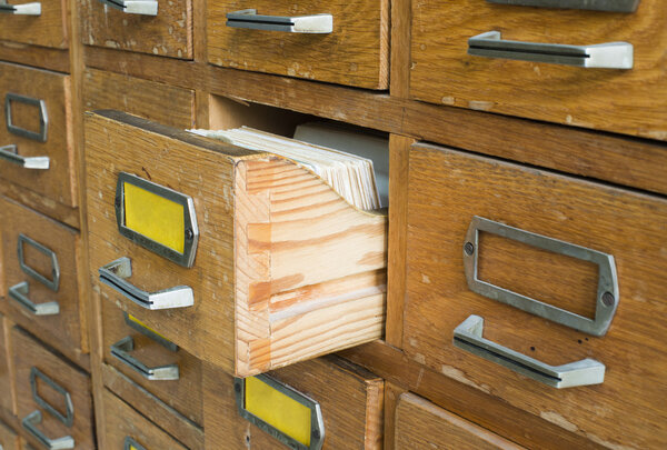 Old archive with drawers