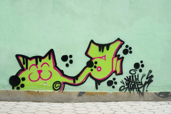 Graffiti op oude muur — Stockfoto