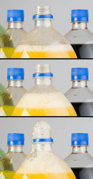 Carbonated drinks in plastic bottles — Stock Photo, Image