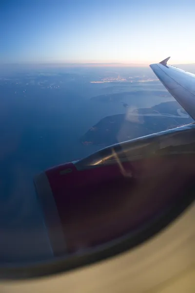 Night view Out Of Airplane — Stock Photo, Image