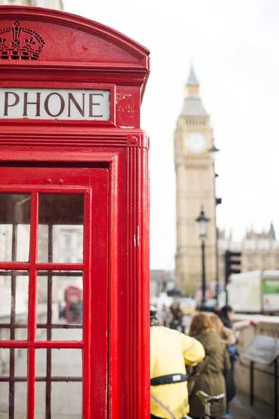 Big Ben und rote Telefonzelle — Stockfoto