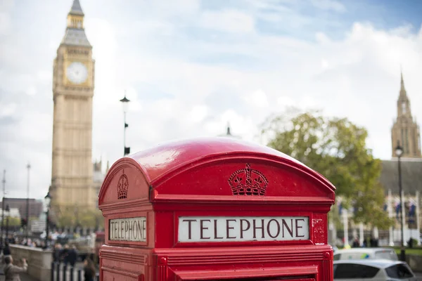 Big Ben e cabina telefonica rossa — Foto Stock