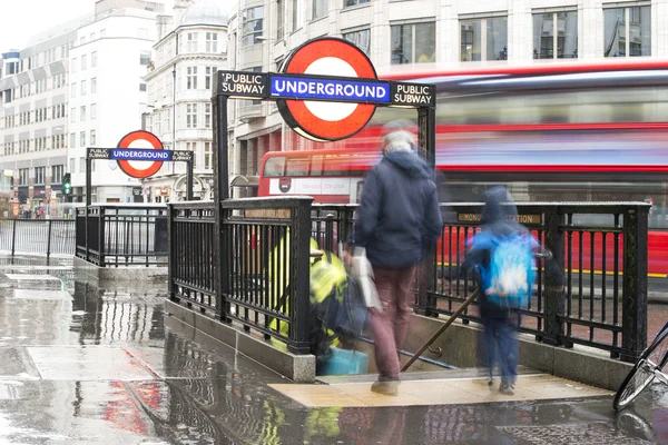 London underground station entrance — Stock Photo, Image