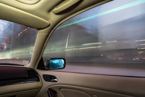 Car interior on driving. — Stock Photo, Image