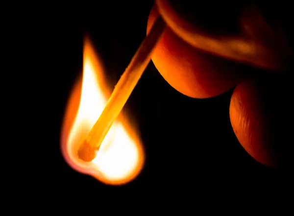 Fire from match — Stock Photo, Image