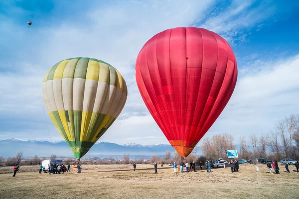 Bansko, Bulharsko - cca ledna 2014: různobarevné balónky v — Stock fotografie