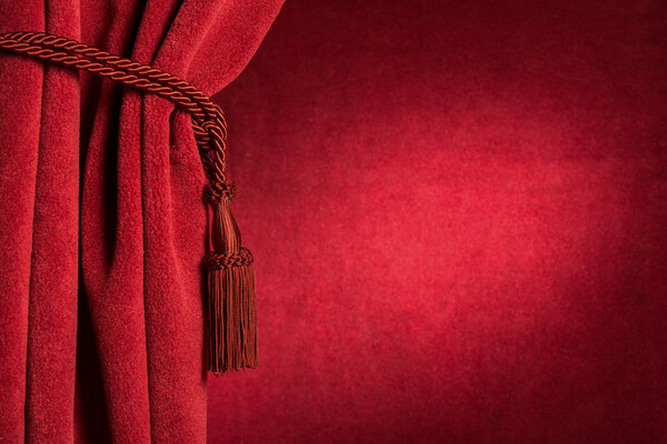 Cortina de teatro rojo — Foto de Stock