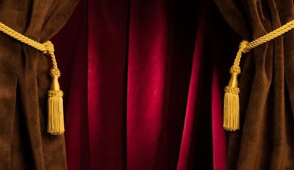 Red theatre curtains — Stock Photo, Image