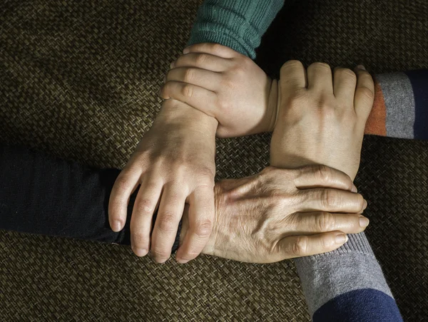 Many hands together — Stock Photo, Image