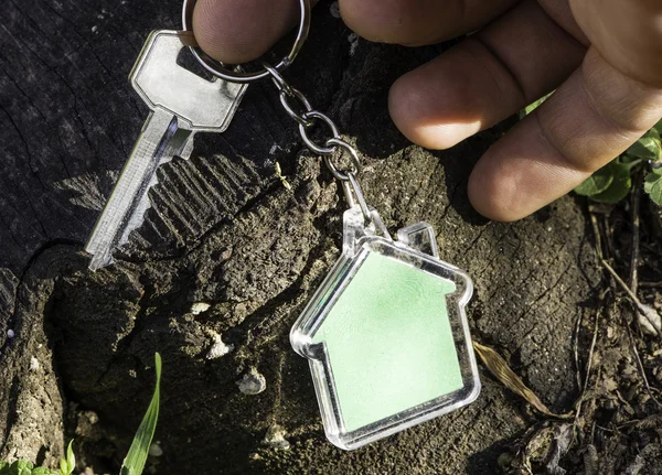 Keychain in a shape of house — Stock Photo, Image