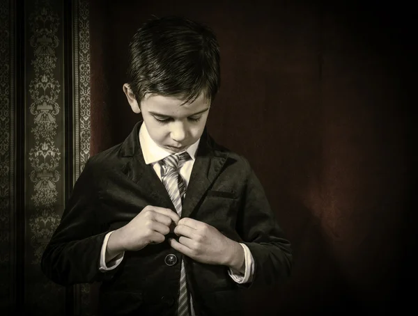 Boy in vintage suit — Stock Photo, Image