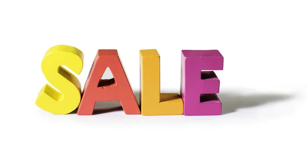 Multicolored word sale made of wood. — Stock Photo, Image