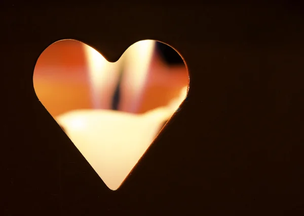 Ljus och hjärta former — Stockfoto