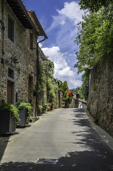 Винтажные итальянские дома с цветами — стоковое фото
