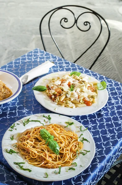 Plate with italian pasta — Stock Photo, Image