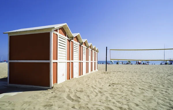 Drewniane domki na plaży — Zdjęcie stockowe
