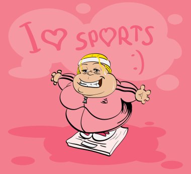 şişman Teyze, spor giyim ve spor.