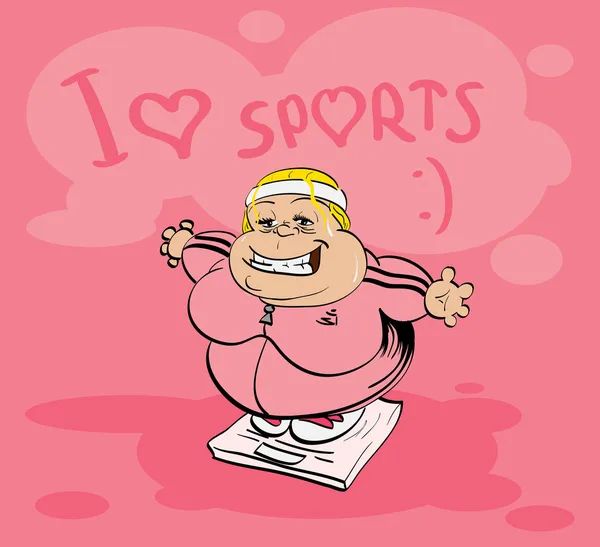 スポーツ、スポーツ服と脂肪の叔母. — ストック写真