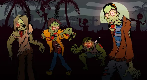 Zombie caminar — Vector de stock