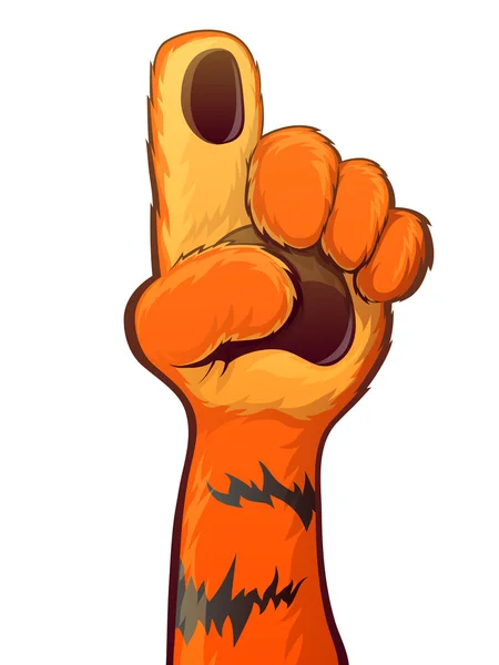 タイガーの手を上げる — ストックベクタ