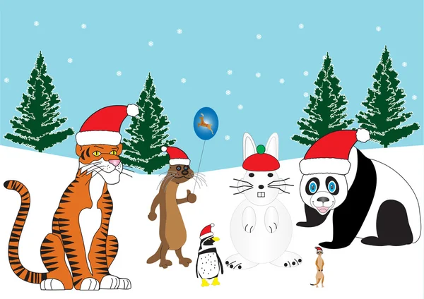 Animales de Navidad — Archivo Imágenes Vectoriales