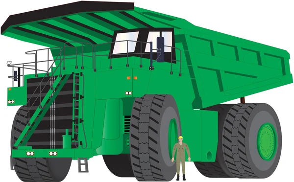 Camion Dumper verde — Vettoriale Stock