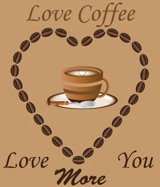 Amor café — Vetor de Stock
